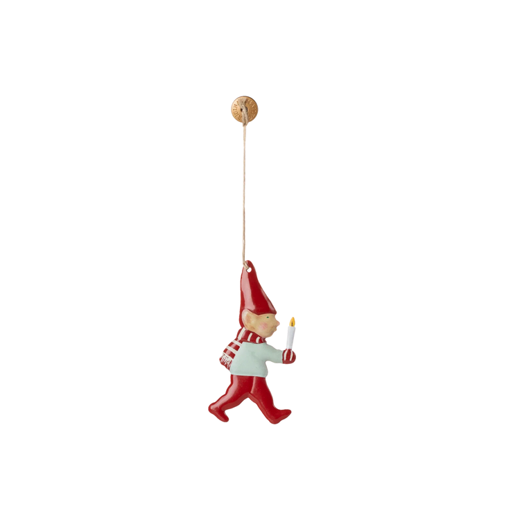 Metal ornament, Nisse - Stearinlys