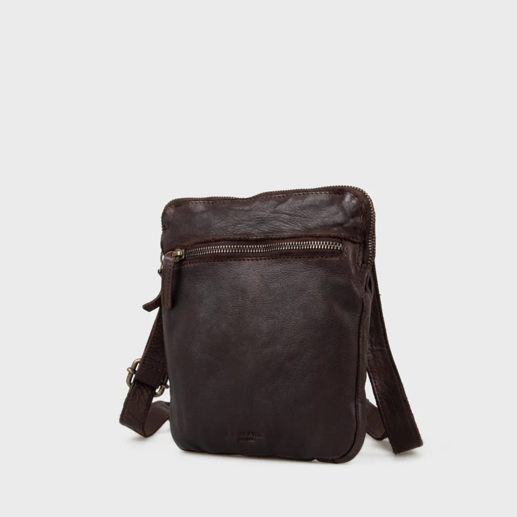 Atkins crossbody taske i læder - brun