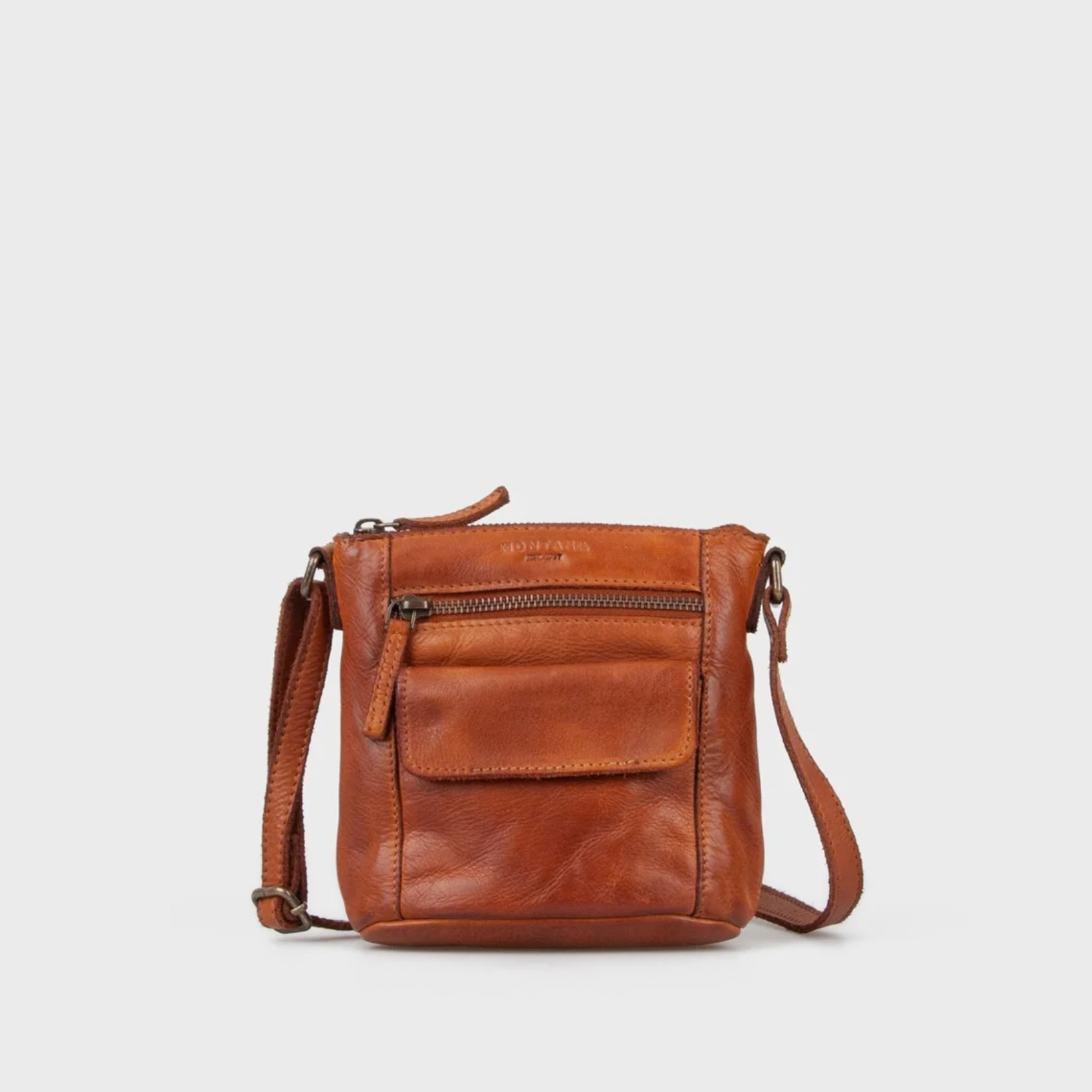 Charlo lille crossbody taske i læder - cognac