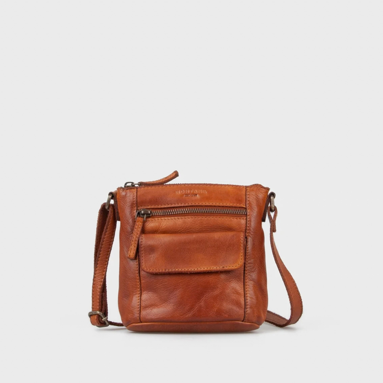 Charlo lille crossbody taske i læder - cognac