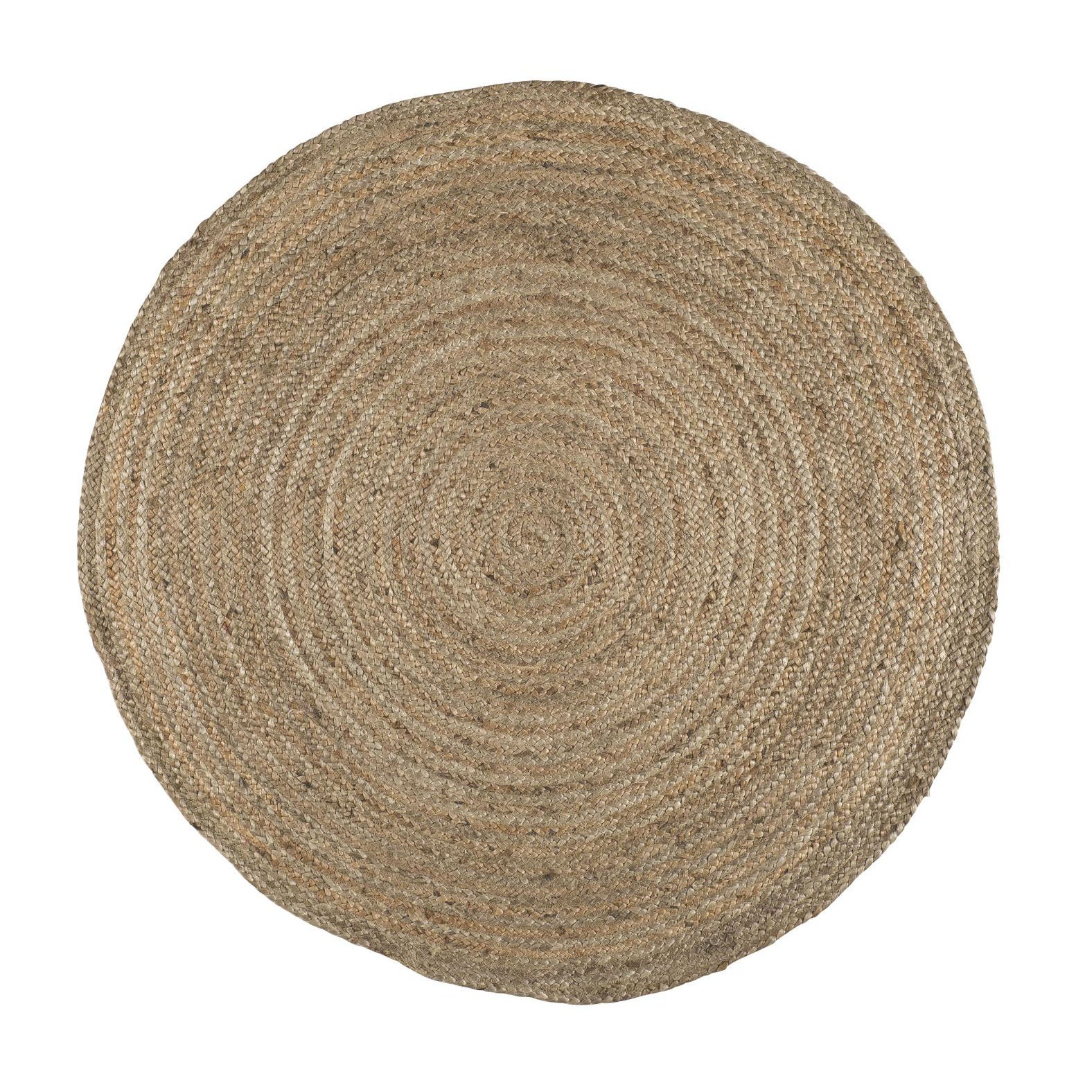 Rund jutemåtte. Materialet jute giver et varmt og rustikt udtryk.