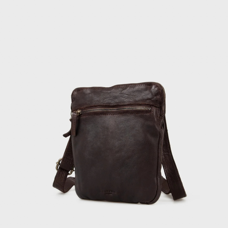 Atkins crossbody taske i læder - brun