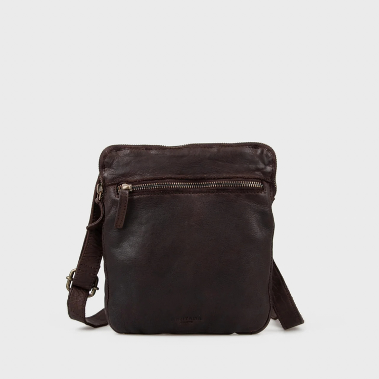 Atkins crossbody taske i læder - brun