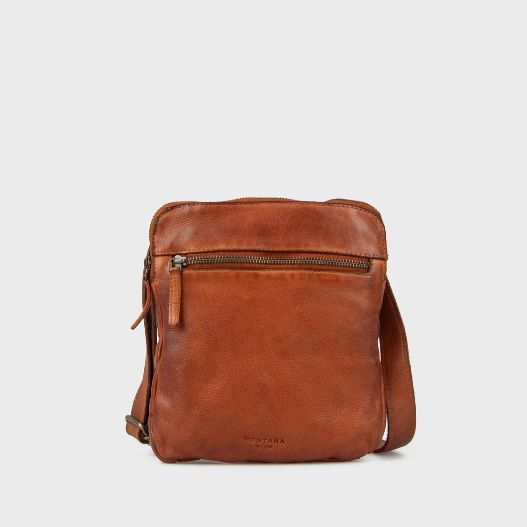 Atkins crossbody taske i læder - cognac