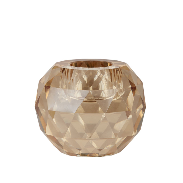 Lysestage Ambra rund med krystal effekt. Passer til vores laklys, bedelys og kronelys. 