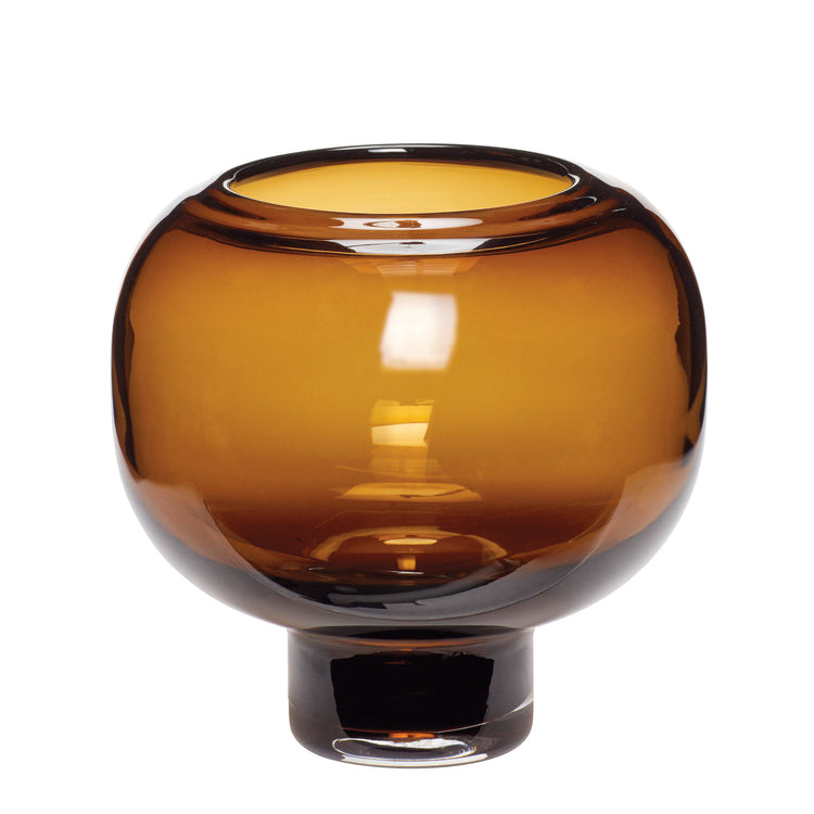 Vase i amber farve fra Hübsch i bubble look.